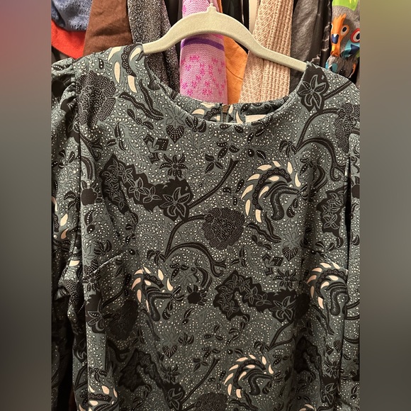 EUC MELLODAY GREEN BLUE PAISLEY TOP 2x - Picture 2 of 6